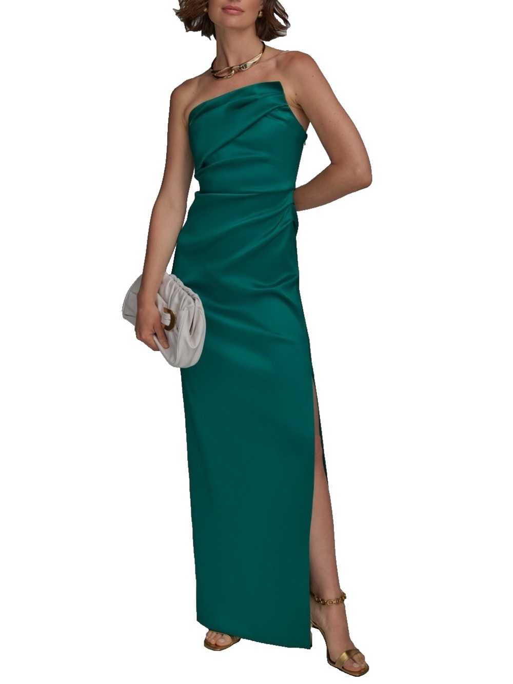 Donna Karan New York Ruched Strapless Gown. Size 2 Women #569